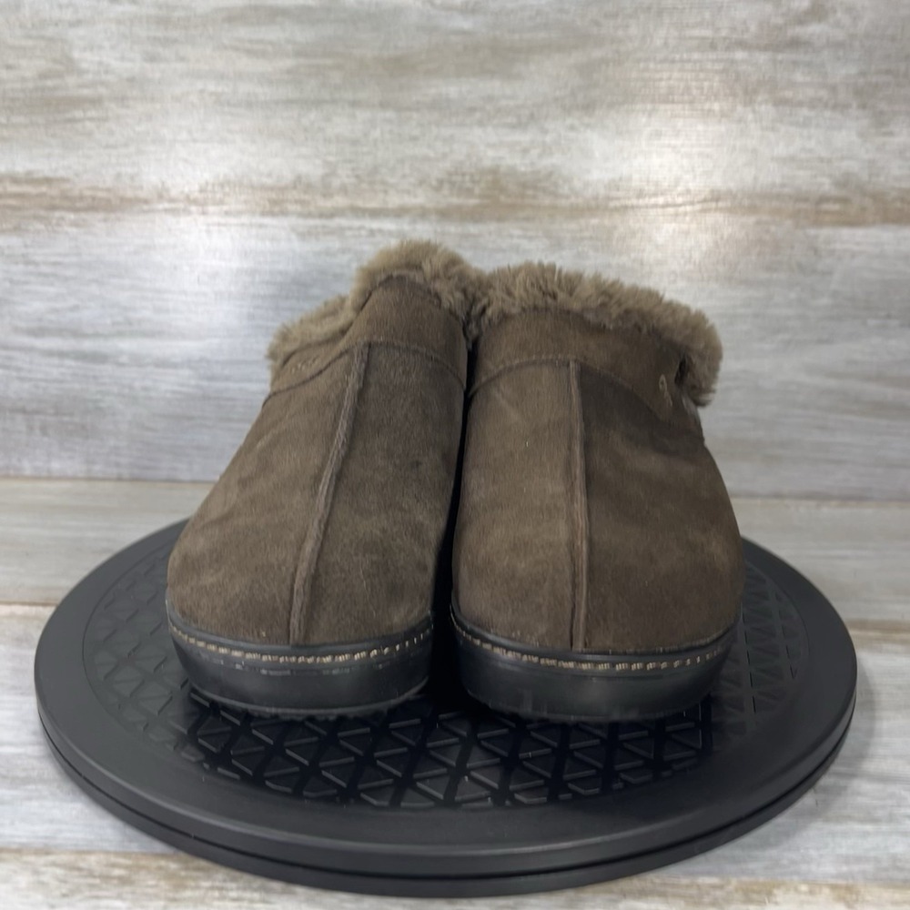 Crocs Women's Cobbler Leather Slides Slip On Faux Fur Lined Clogs Size 9 - Picture 2 of 8